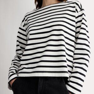 SOLD Everlane Striped Long Sleeve Tee | Navy White Breton Top